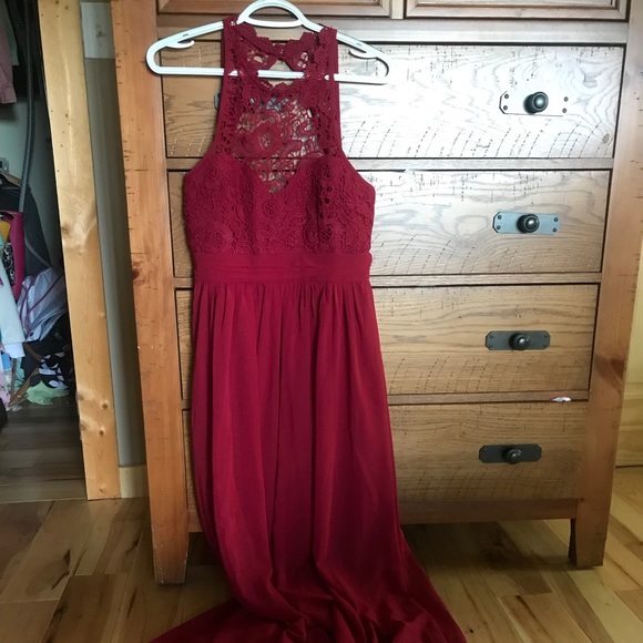 saved by the dress burgundy dress